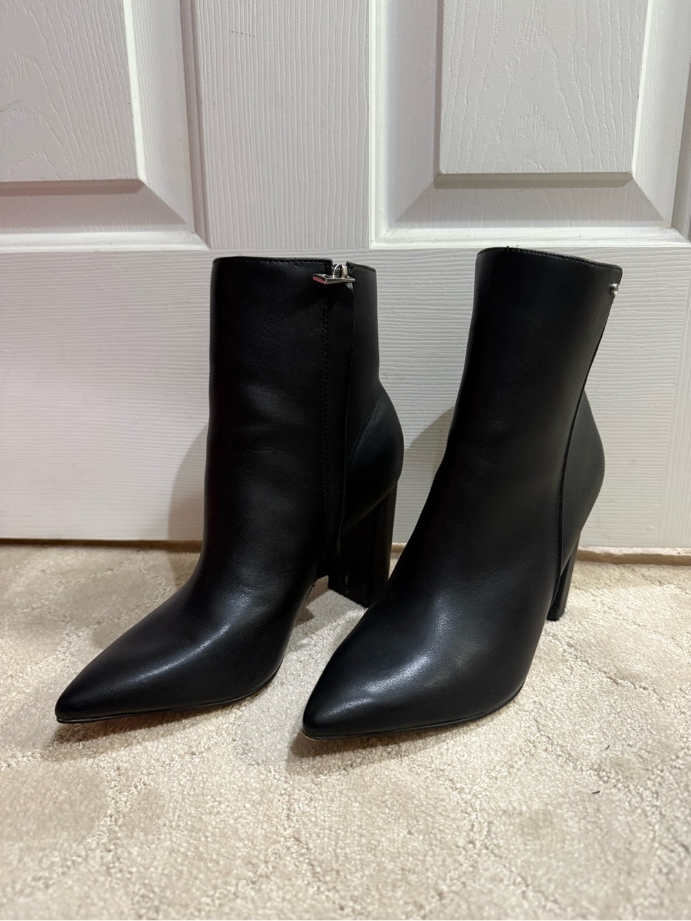 French Connection Black Pointed Toe High Heel Ankle Boots